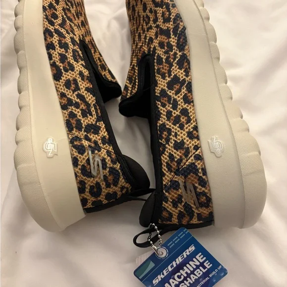 Skechers Women's Go Walk Leopard Slip-On Sneakers - Picture 6 of 9
